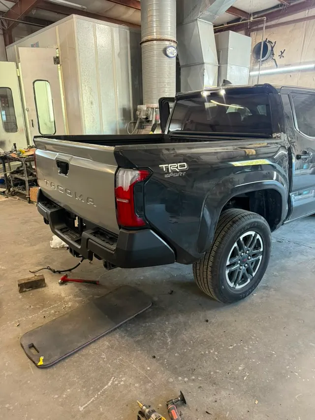 Gray truck — collision after — Stop N Go auto body & paint, Stone Mountain GA