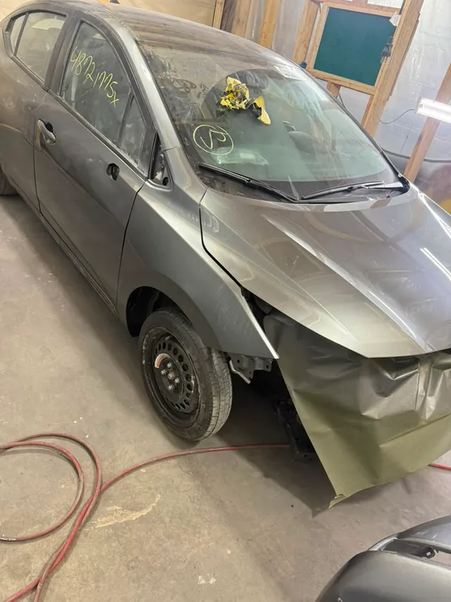 Gray sedan — collision before — Stop N Go auto body & paint, Stone Mountain GA